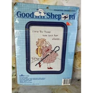 Good Shepherd Counted Cross-stitch Kit LITTLE BO PEEP Stitchery NEW Vtg 1988